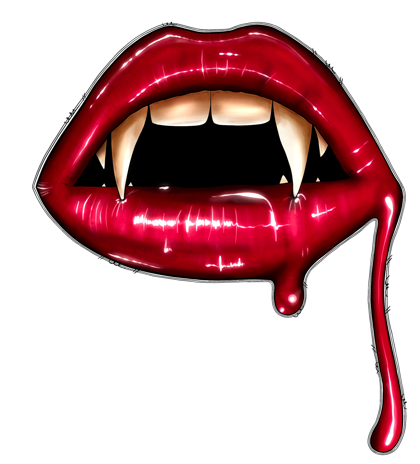 Vampire Lips DTF Transfer