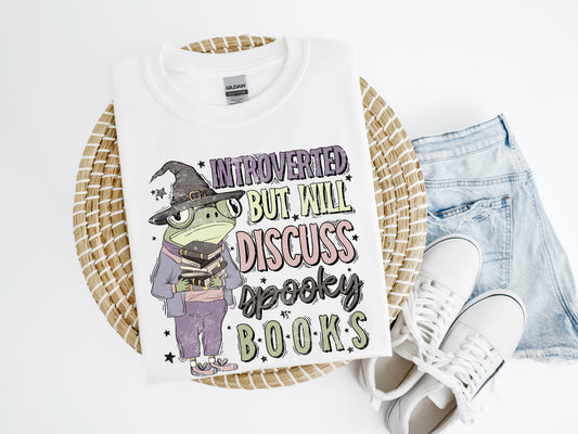 Introverted but Will Discuss Spooky Books Shirt/Crew