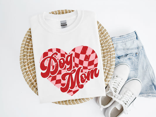 Checkered Dog Mom Shirt/Crew