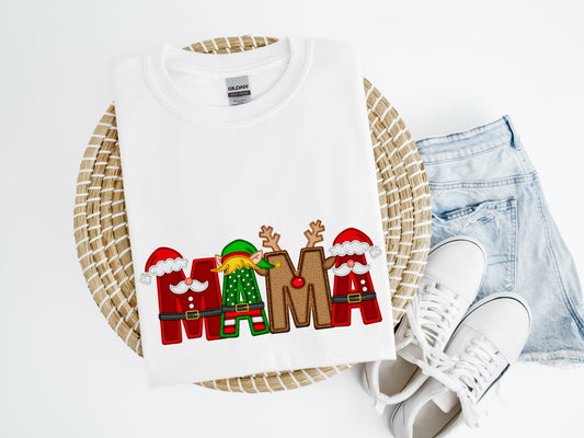 Faux Christmas Mama Shirt/Crew