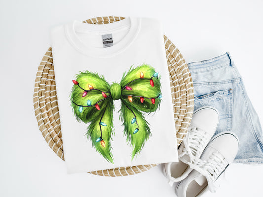 Green Christmas Bow Shirt/Crew