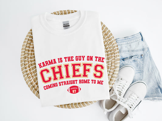 Karma is a Guy on the Chiefs Shirt/Crew
