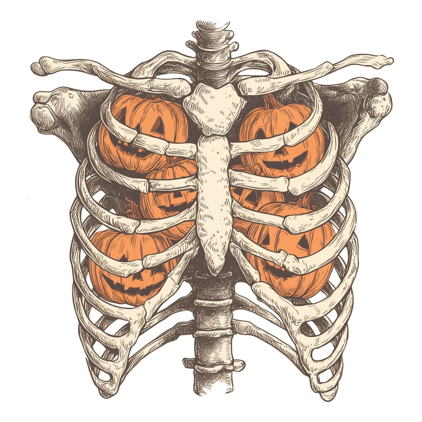 Pumpkin Ribcage DTF Transfers