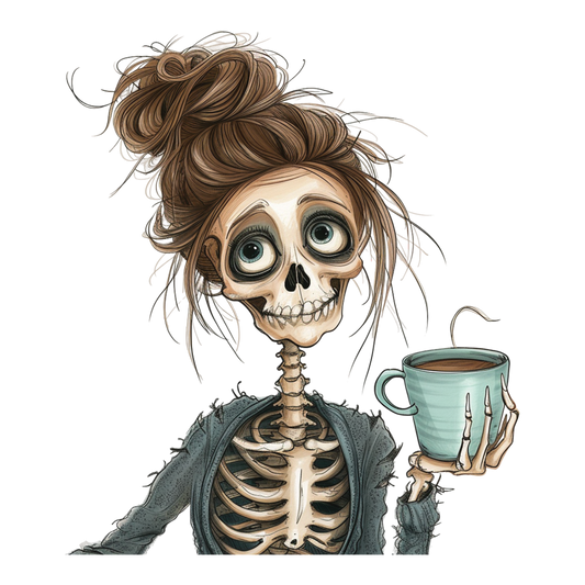 Skeleton Coffee Mom DTF Transfer