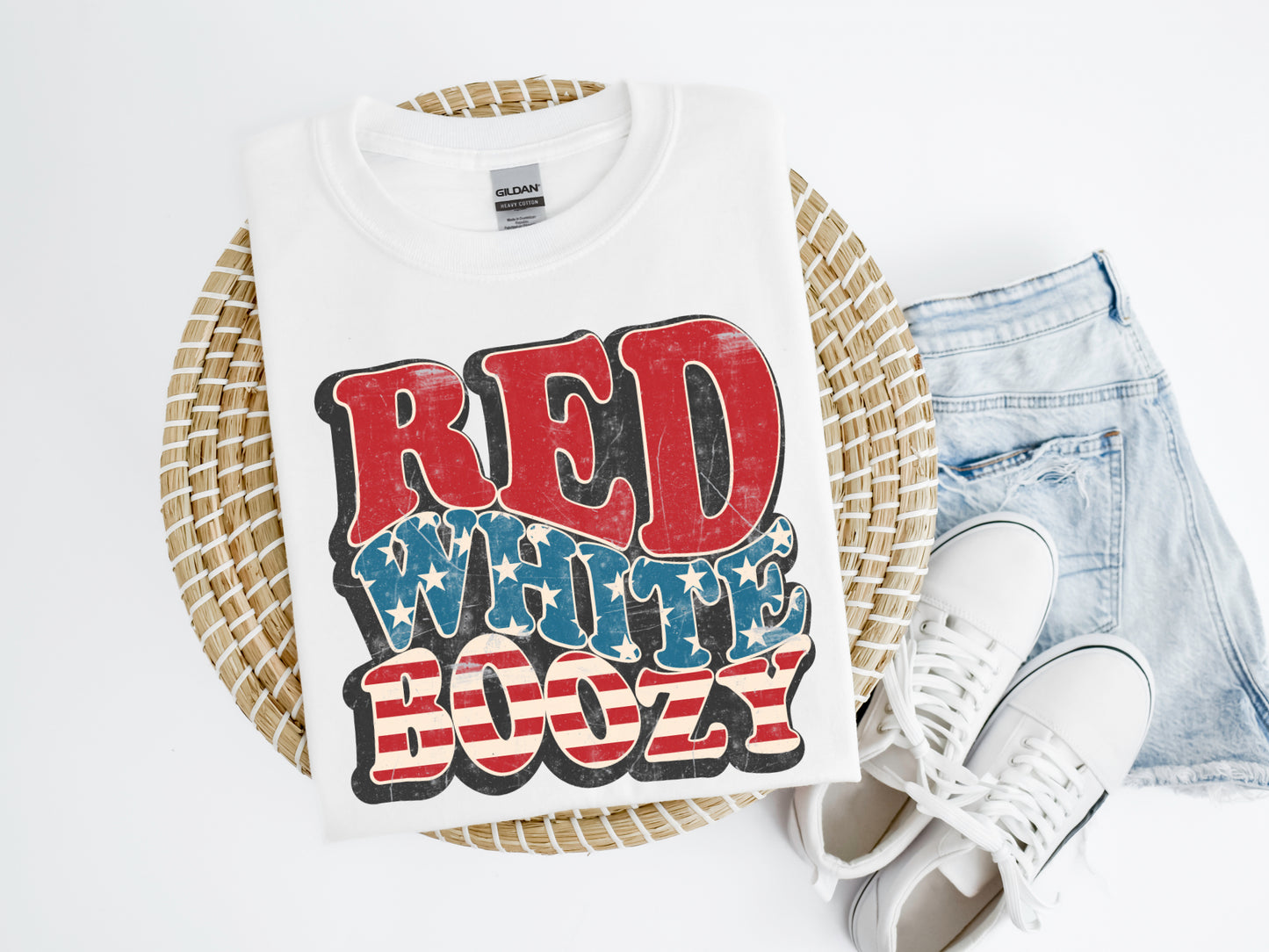 Red White Boozy Shirt/Crew