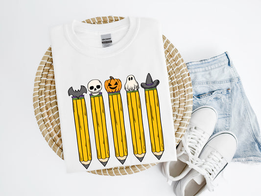 Halloween Teacher Pencils Shirt/Crew