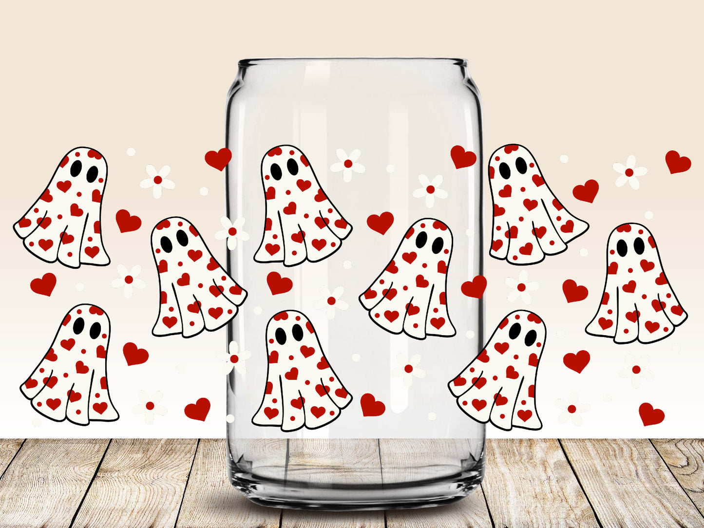 Valentine Ghosts Glass