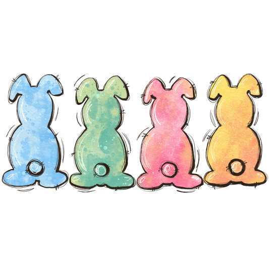 Water Color Easter Bunny DTF Transfers