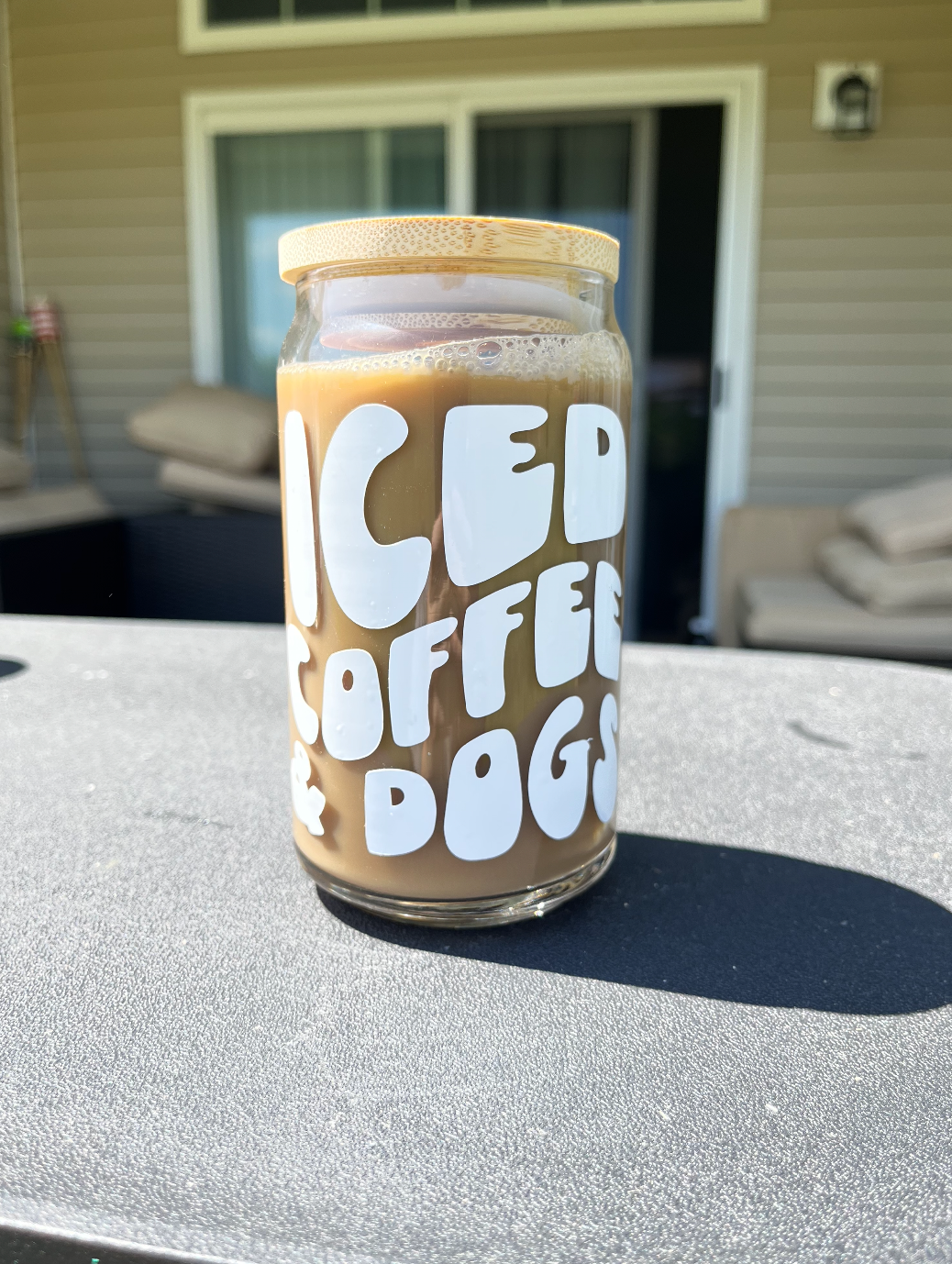 Iced Coffee & Dogs Beer Glass Can