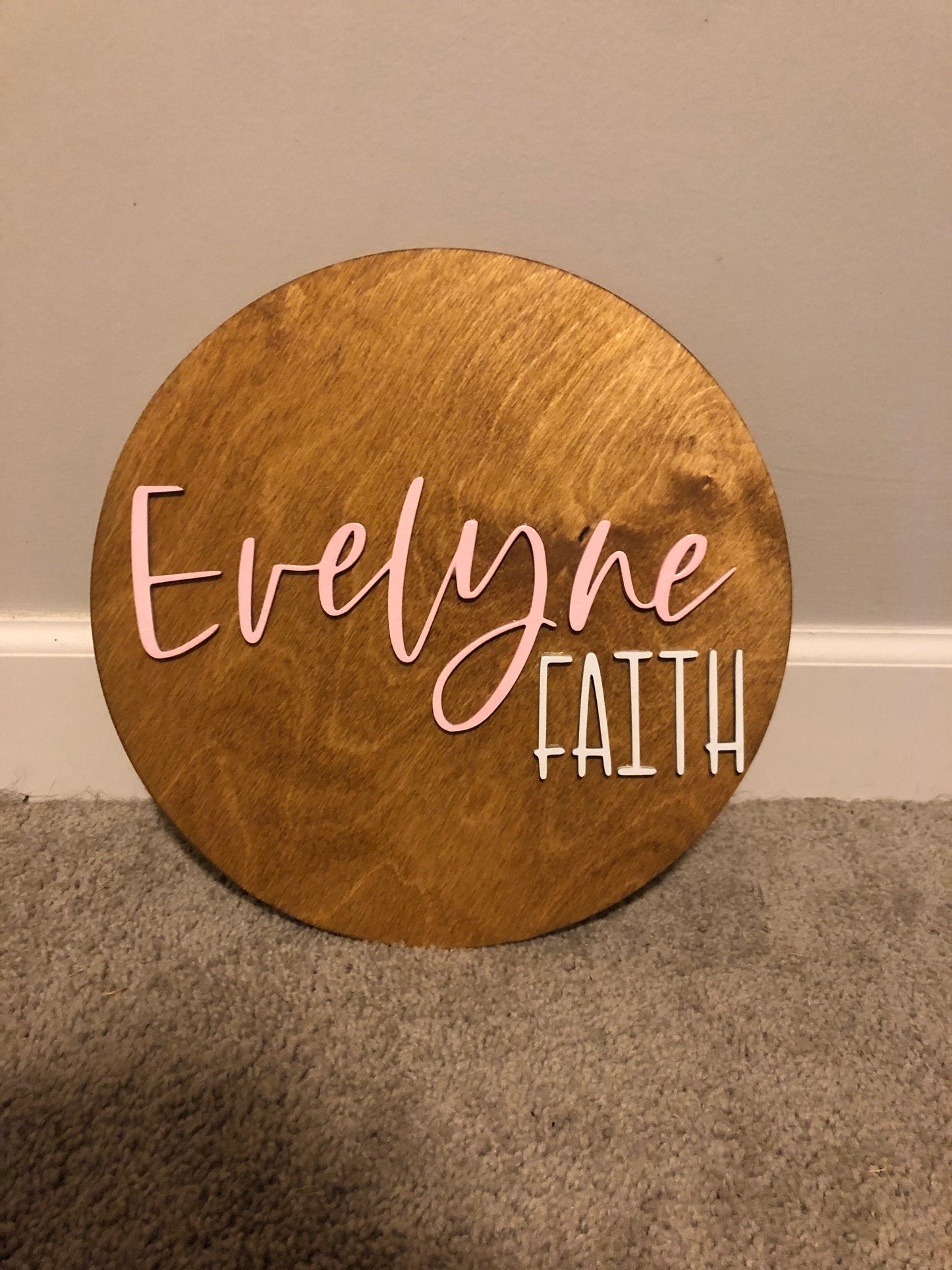 Round Nursery Name Sign