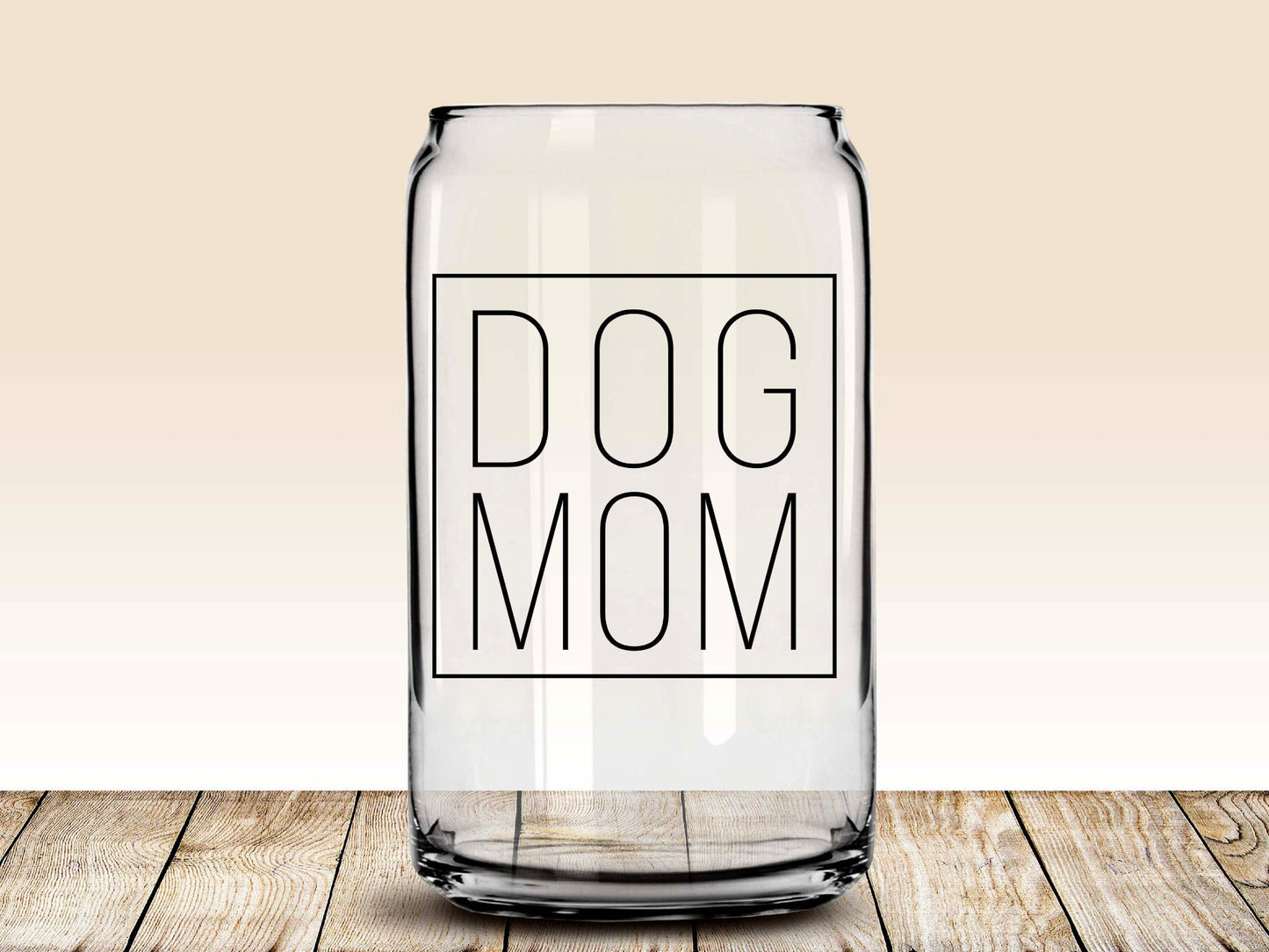 Dog Mom Glass Beer Can