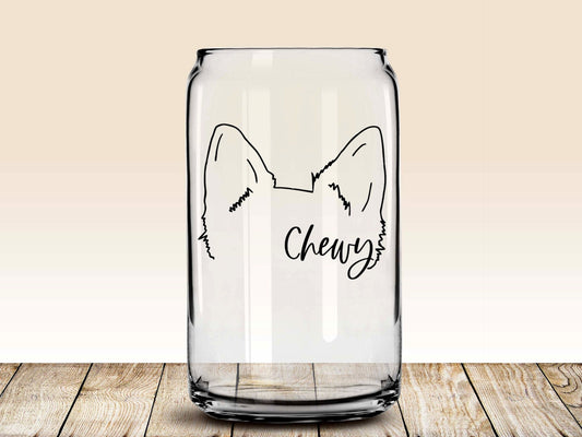 Custom Dog Ears Glass Beer Can